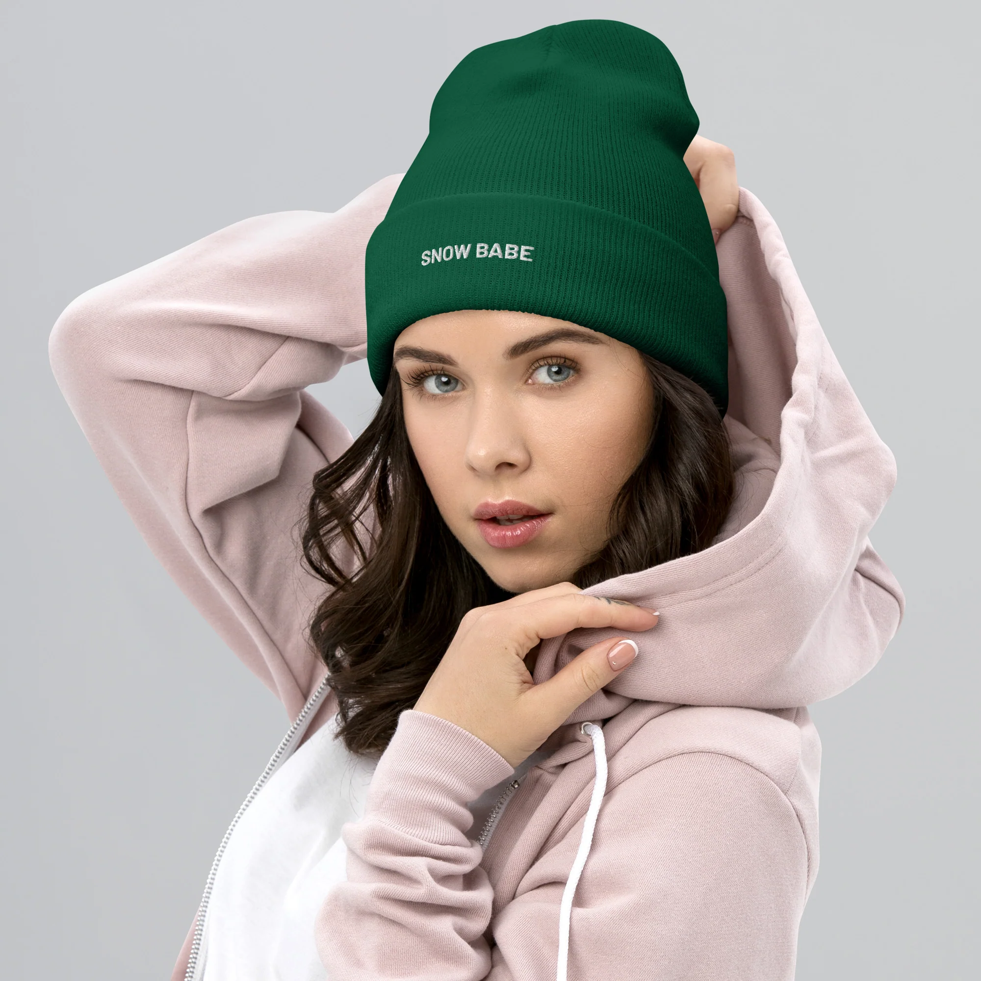Cuffed Beanie Snow Babe White Letters - Image 16