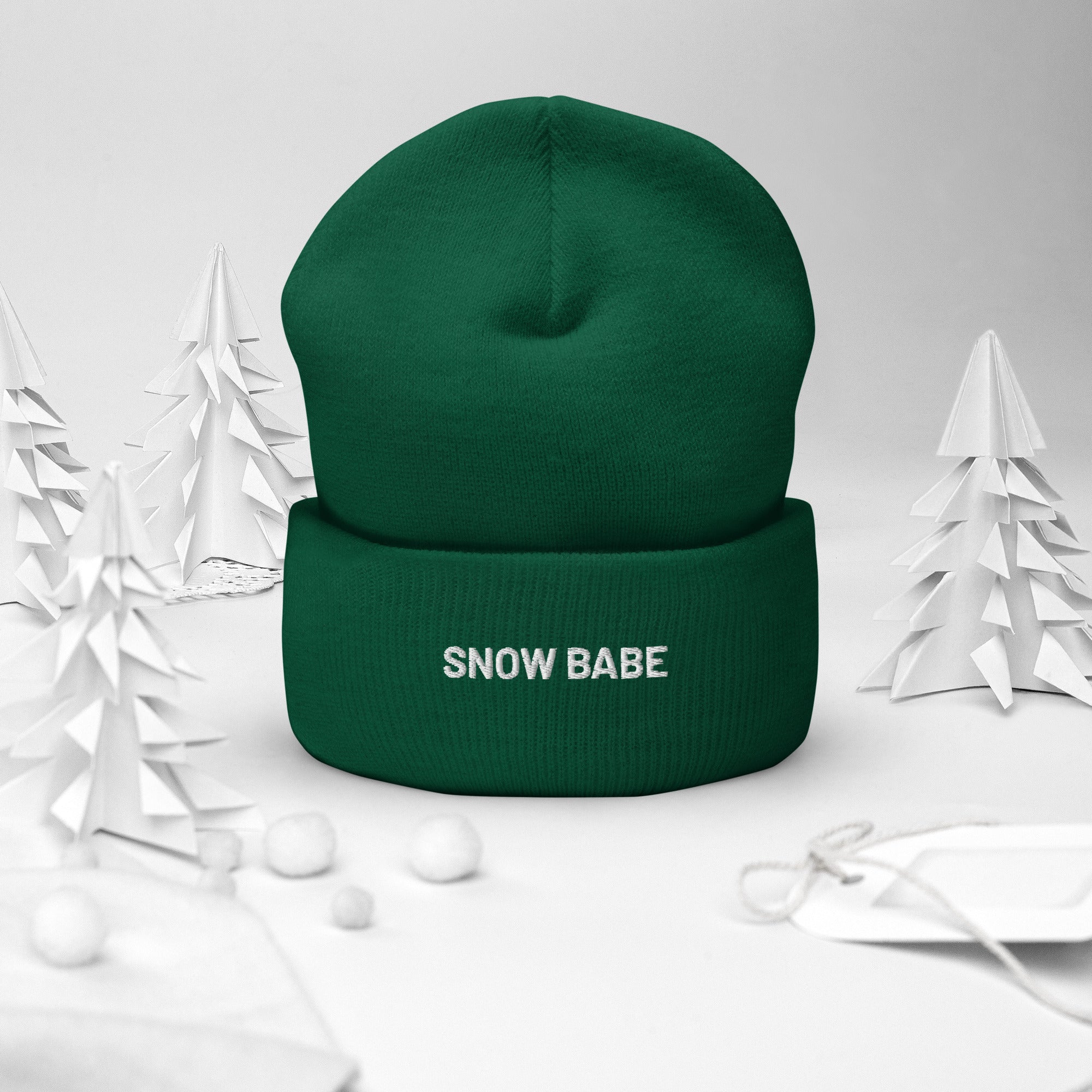 Cuffed Beanie Snow Babe White Letters - Image 17