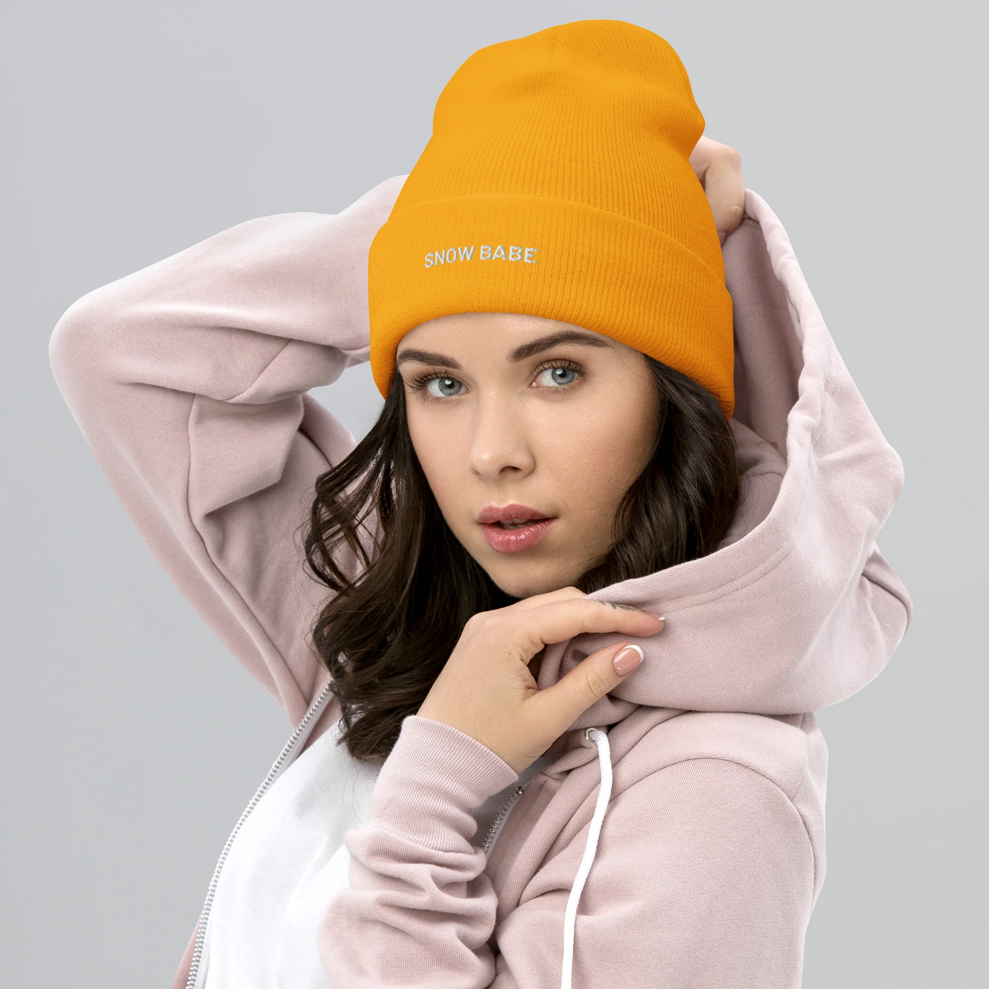Cuffed Beanie Snow Babe White Letters - Image 18