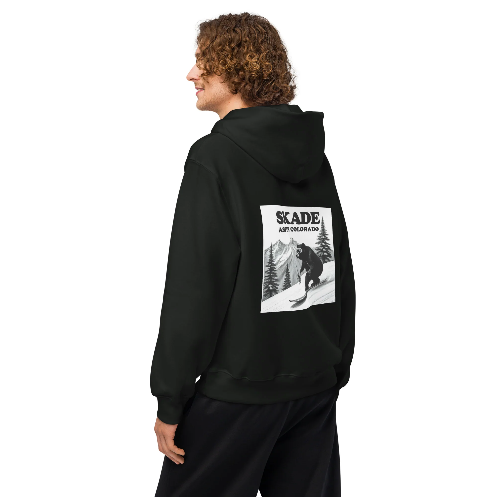 Skade Oversized Heavyweight Hoodie – Aspen Bear Rider - Image 2