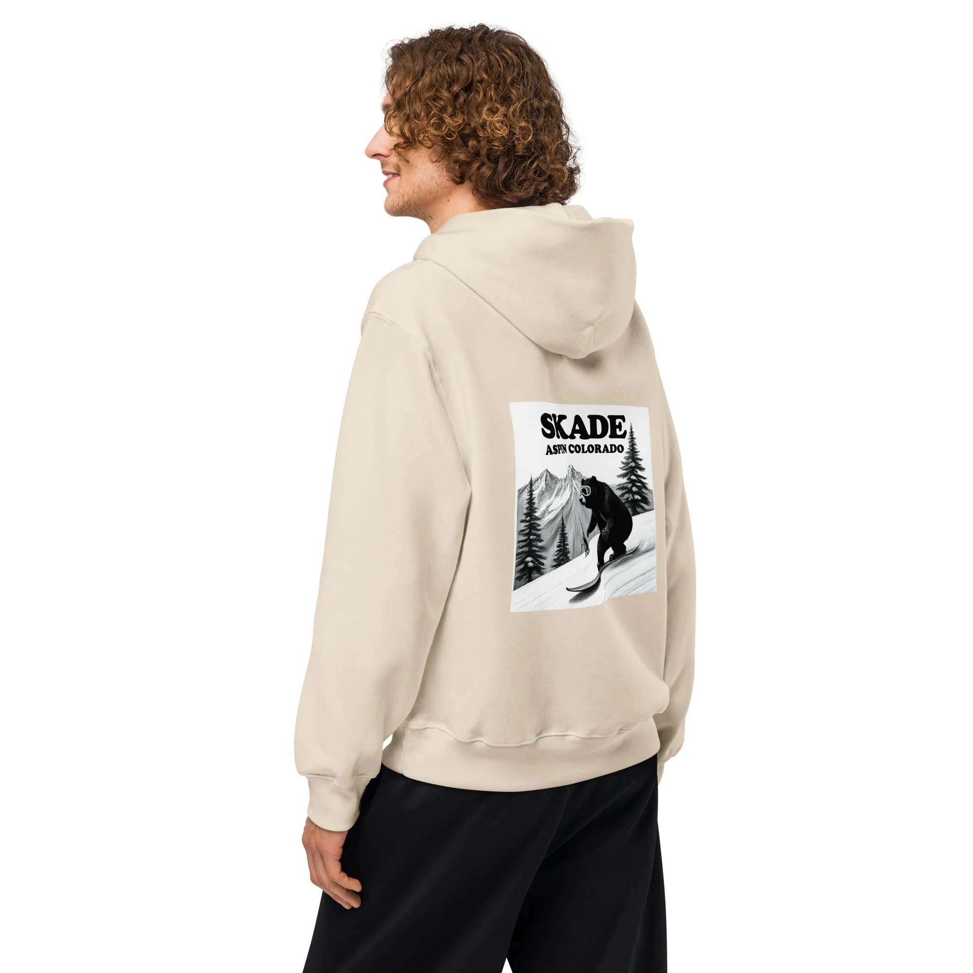 Skade Oversized Heavyweight Hoodie – Aspen Bear Rider - Image 5
