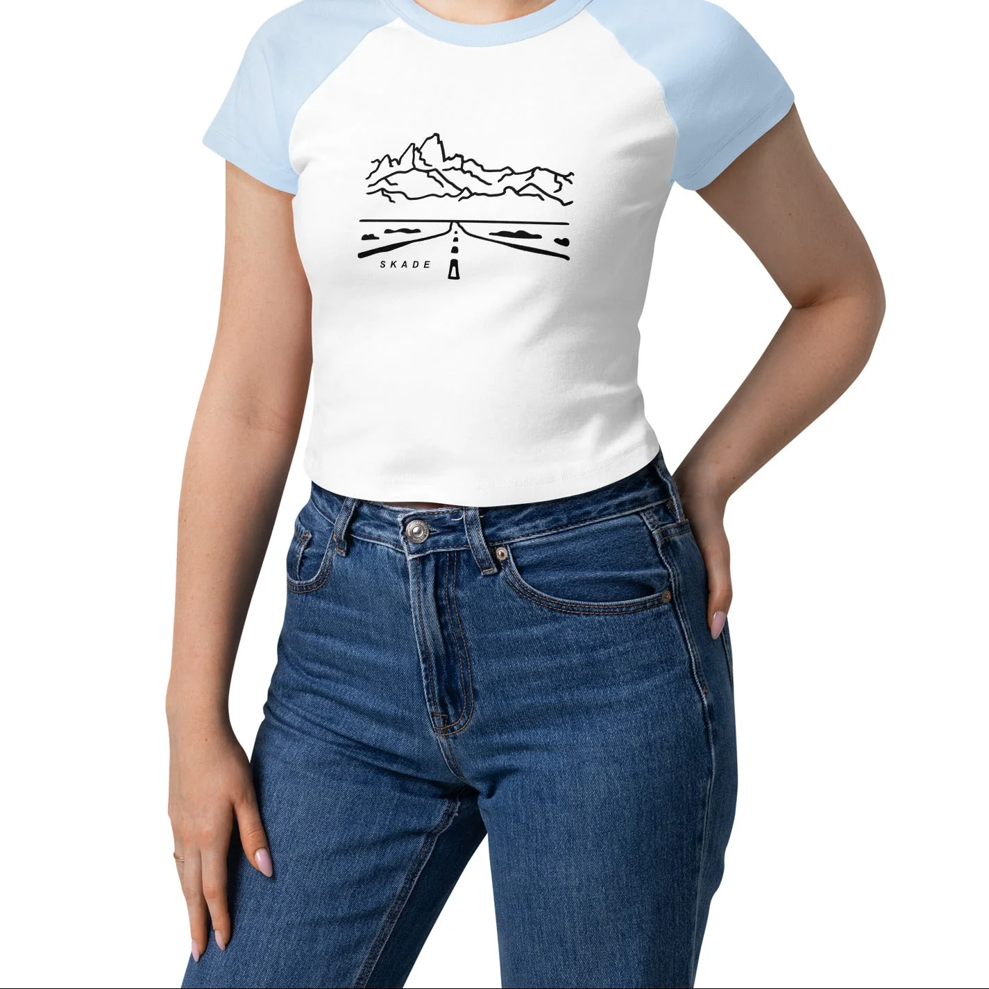 Skade Women’s Raglan Baby Tee – Open Road - Image 19