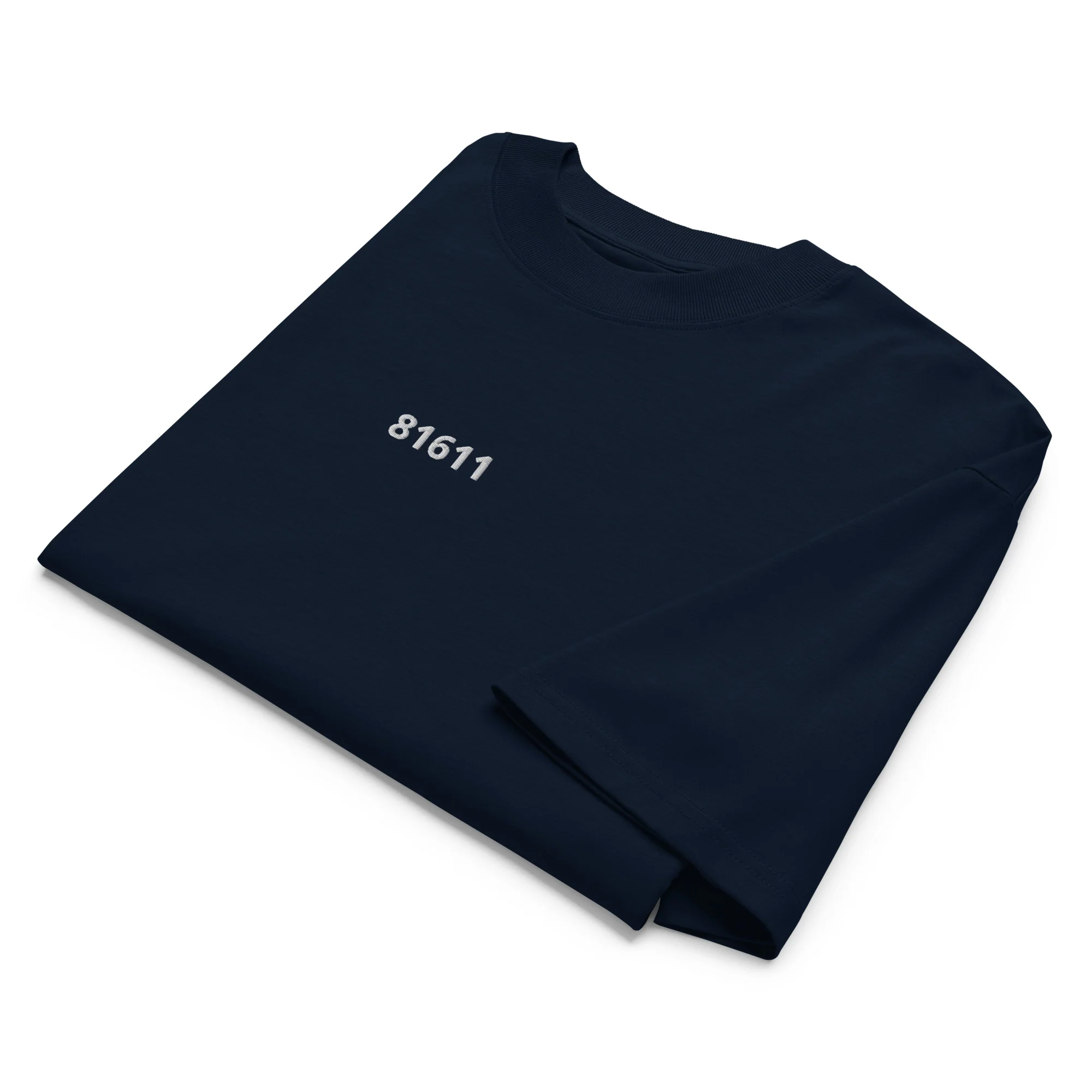 Unisex Organic Oversized High Neck T-shirt – 81611 Embroidered - Image 3