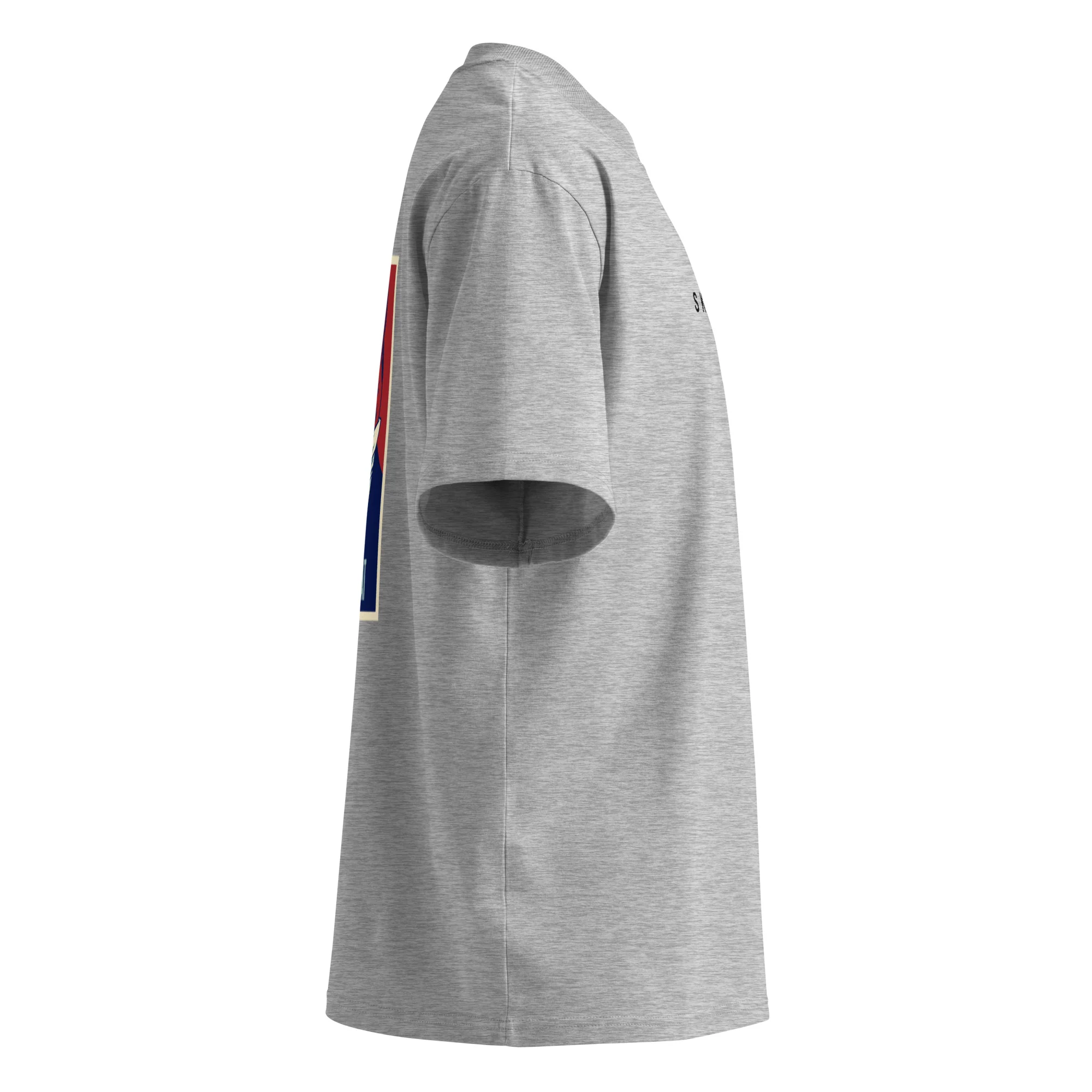Unisex Oversized Organic Tee – Yes We Cat (High Neck) - Image 7