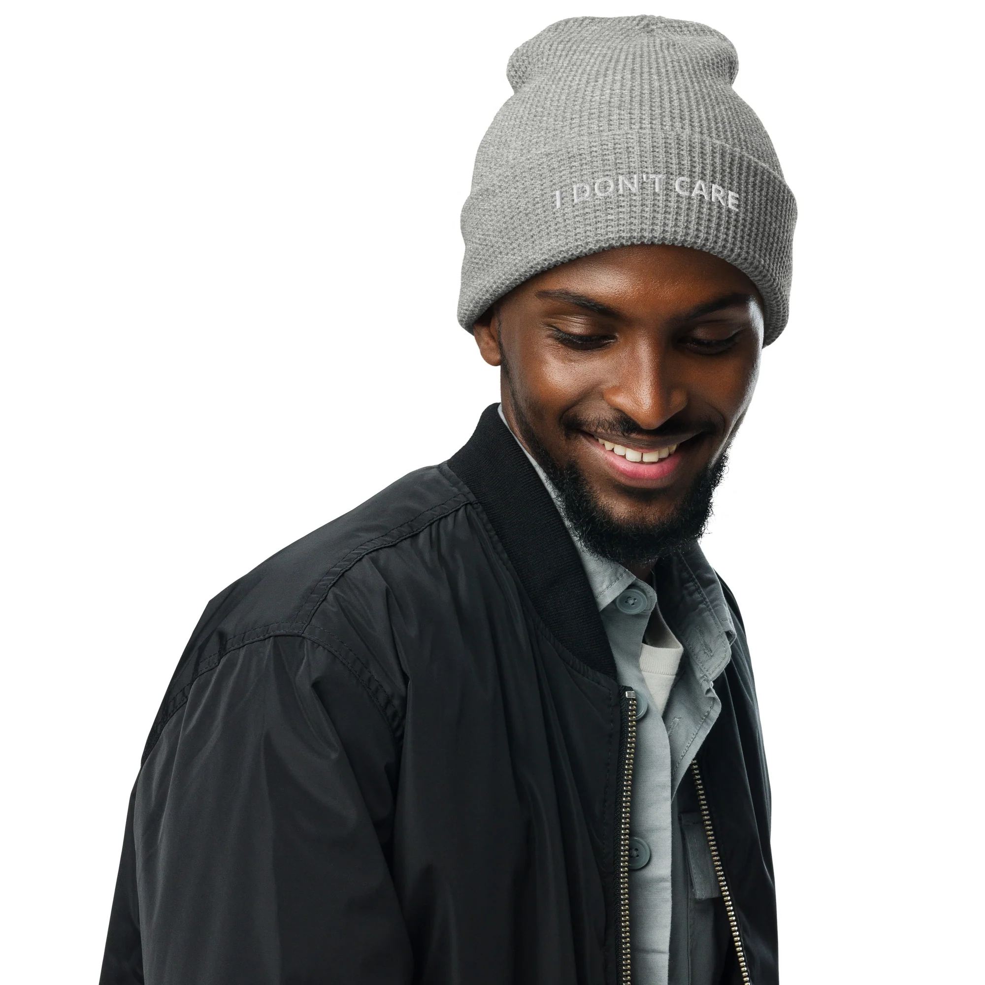 Waffle Beanie IDC White Letters - Image 7