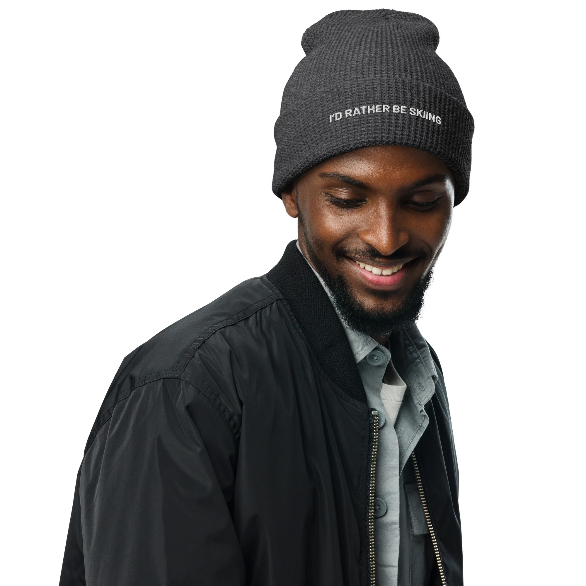 Waffle Beanie I'DRBS White Letters - Image 5